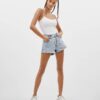 Tie-up Denim Shorts - Image 4