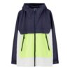 Colour Block Raincoat with Hood
