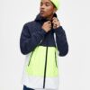 Colour Block Raincoat with Hood - Image 2