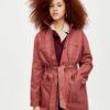 Long Denim Trench Coat With Belt - Image 2